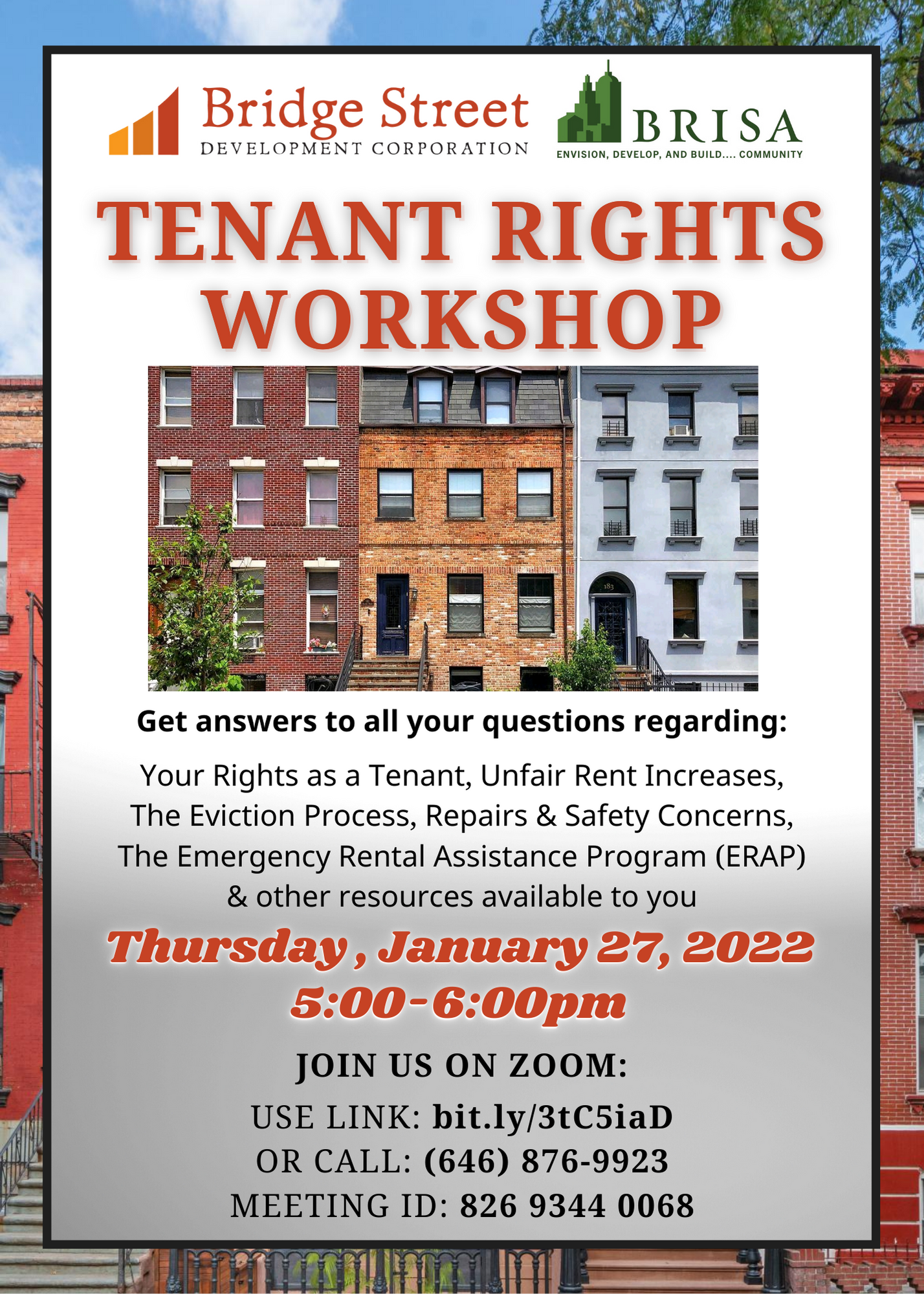Tenants Rights Workshop flyer 1/27/22